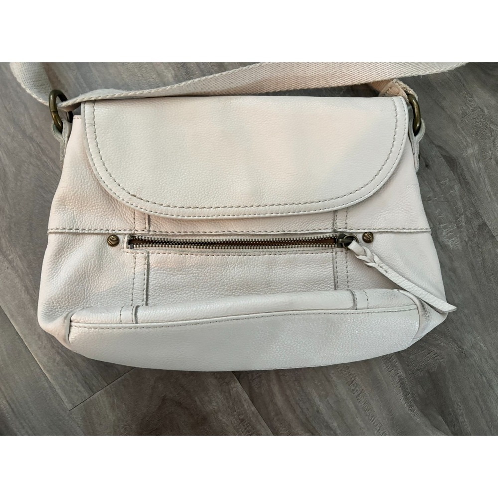 The Sak Leather Crossbody Bag Ivory Cream Pockets Adjustable Strap‎